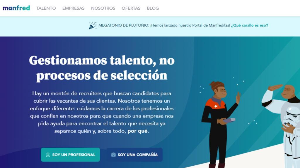 Así es la web de Manfred.