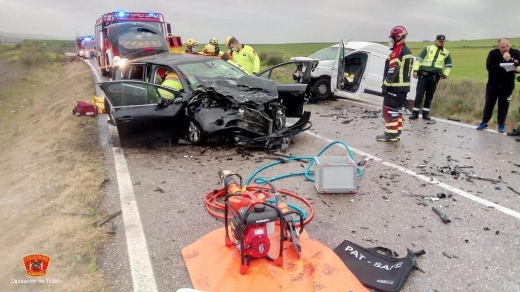 Accidente en Yuncler (Toledo). Foto: Consorcio Provincial de Extinción de Incendios y Salvamentos de Toledo.