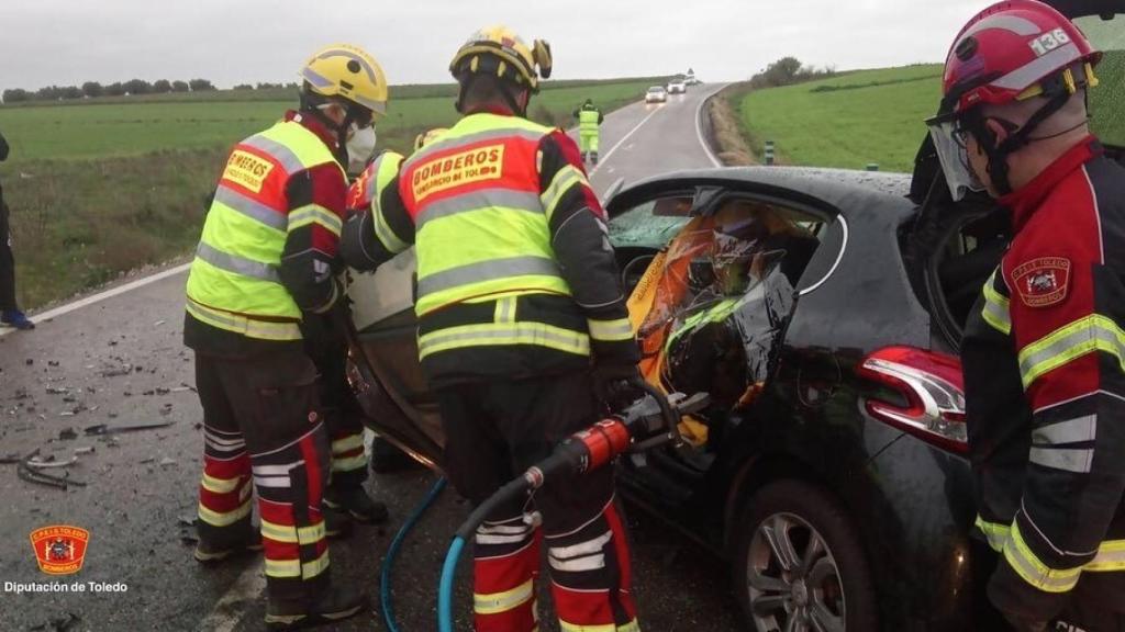 Accidente en Yuncler (Toledo). Foto: Consorcio Provincial de Extinción de Incendios y Salvamentos de Toledo.