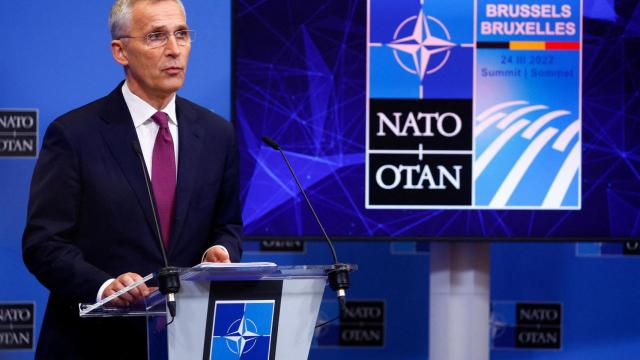 El secretario general de la OTAN, Jens Stoltenberg, durante una rueda de prensa