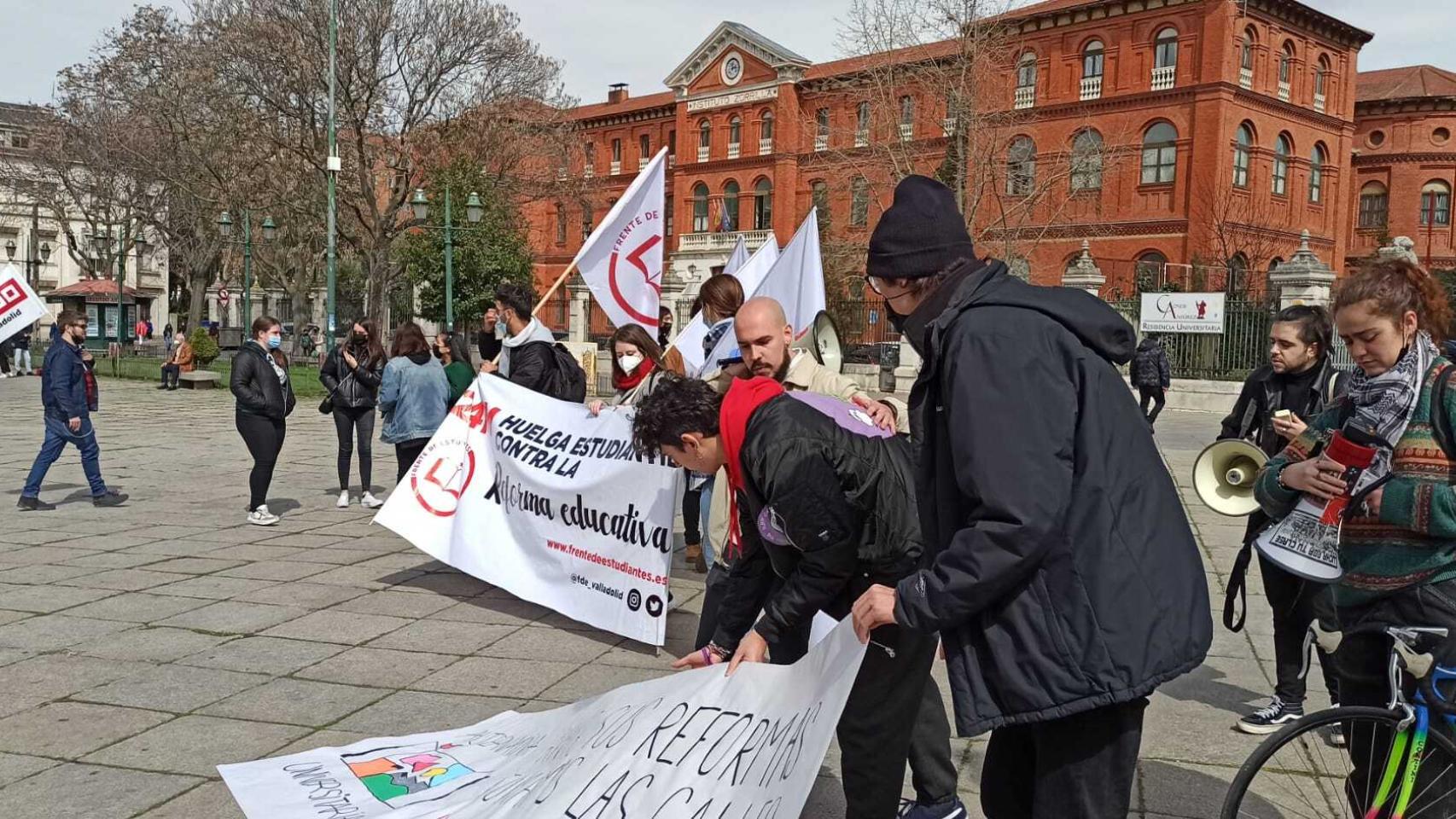 Manifestación estudiantil en Valladolid.