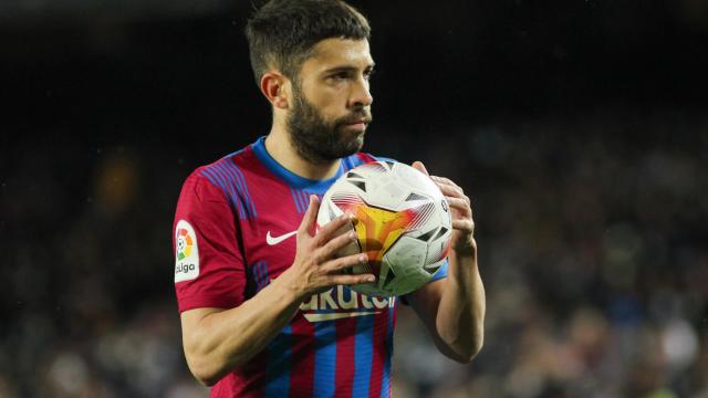 Jordi Alba, en un partido del Barcelona de la temporada 2021/2022