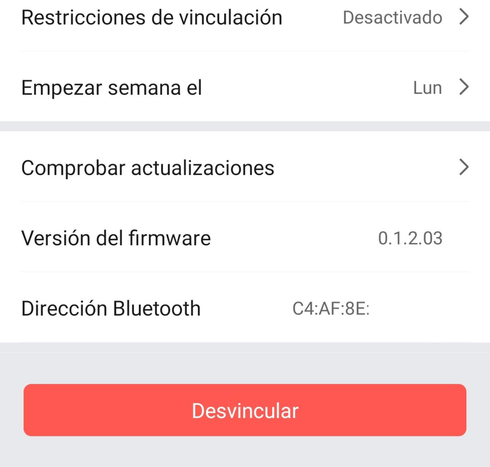 Dirección MAC en Zepp
