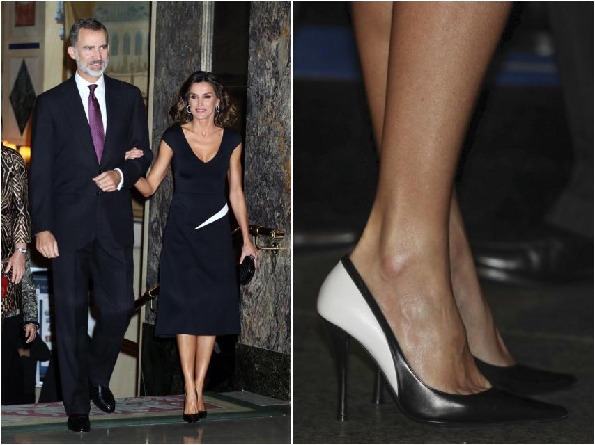 La reina Letizia estrenó estos salones bicolor en los Premios de Periodismo Francisco Cerecedo de 2018.