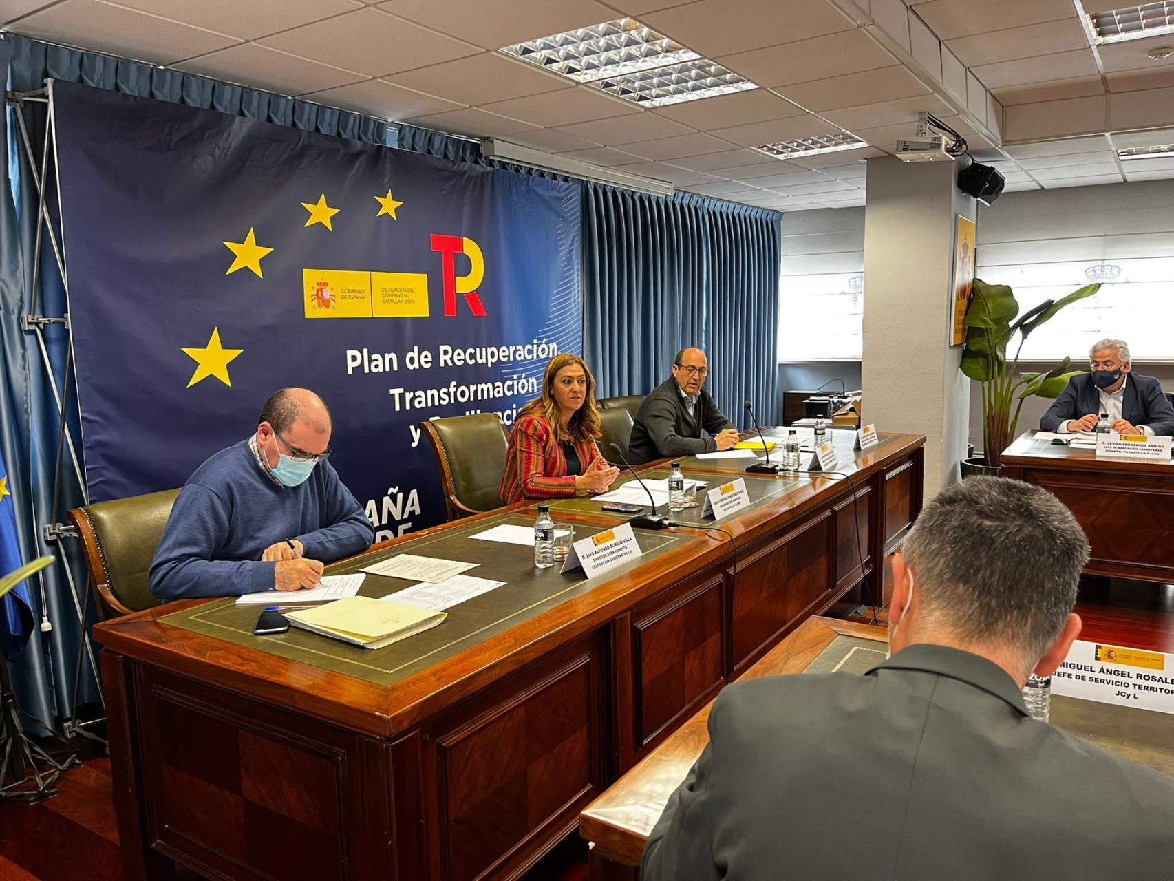 La delegada del Gobierno, Virginia Barcones, durante la reunión de este viernes.