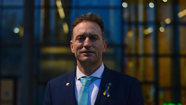 Daniel Portero, presidente de Dignidad y Justicia, en la Asamblea de Madrid.