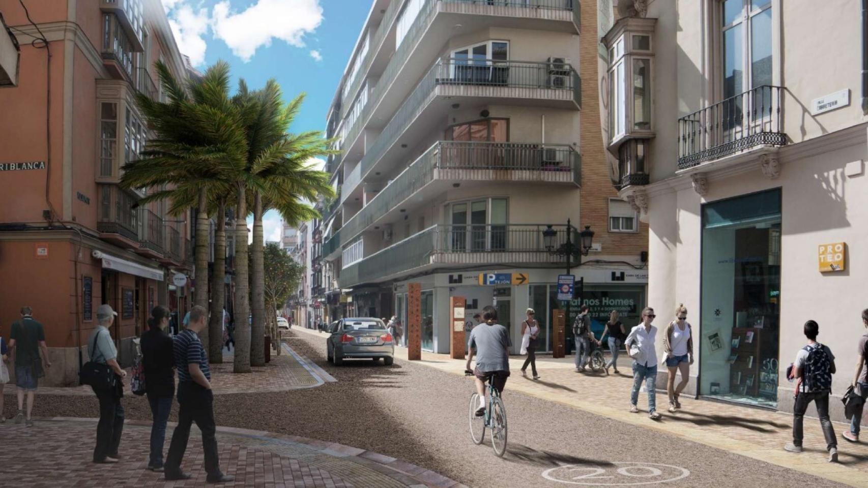 Infografía del proyecto de reurbanización de la calle Álamos.