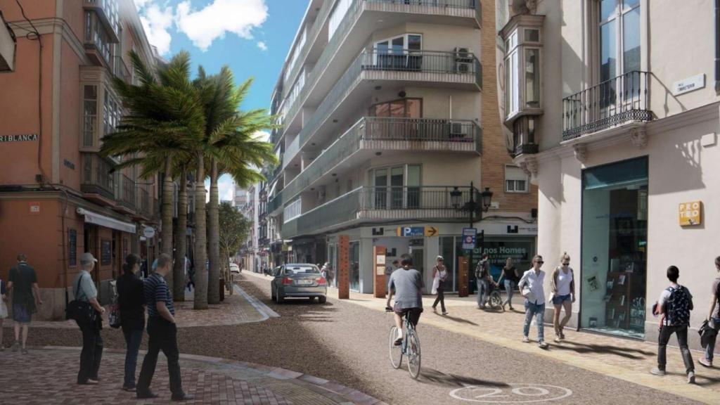 Infografía del proyecto de reurbanización de la calle Álamos.