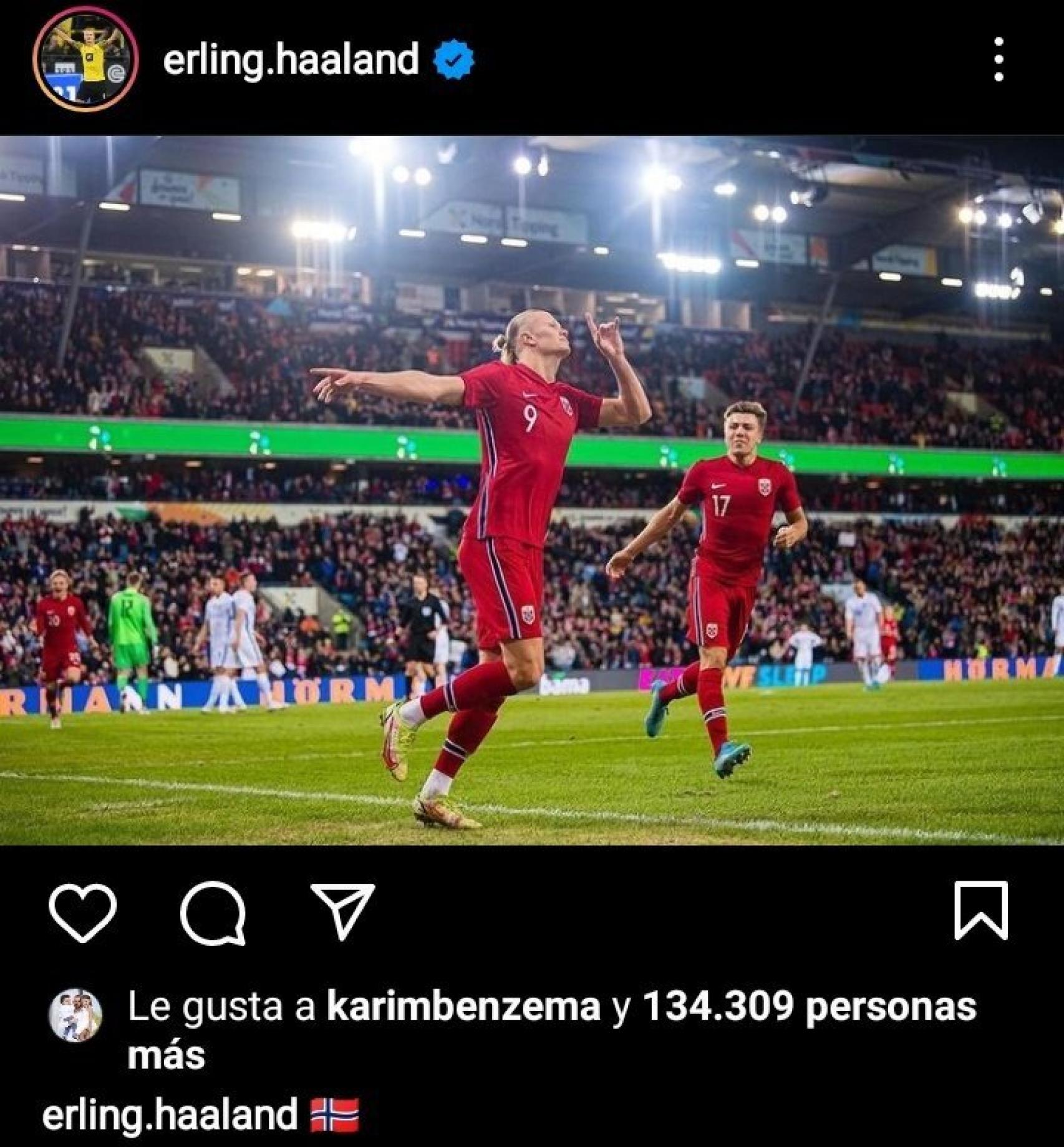 El 'like' de Benzema a Haaland