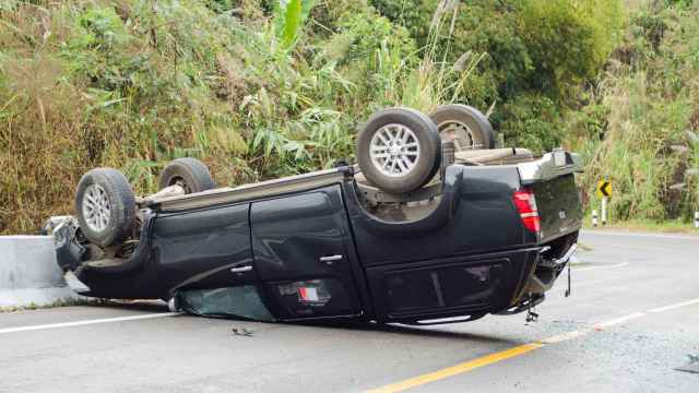 Un accidente de coche en una foto de archivo.
