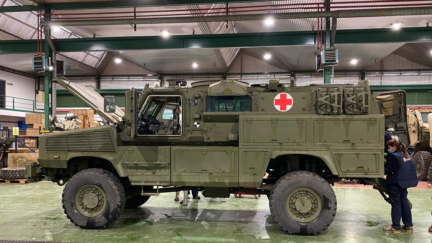 La ambulancia blindada del Ejército de Tierra que España enviará a Ucrania.