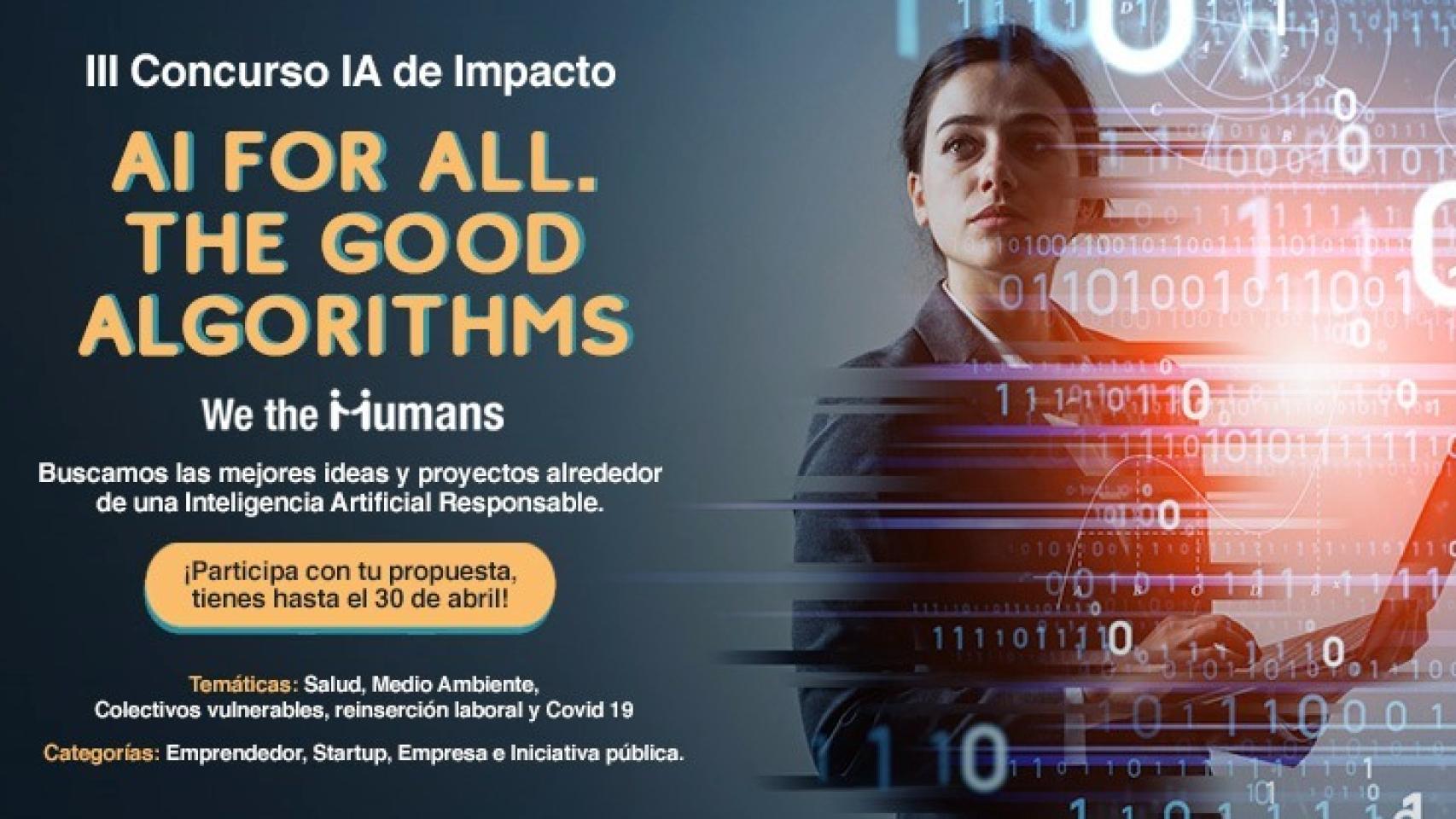 Cartel del concurso de IA ética organizado por el think tank 'We The Humans'.