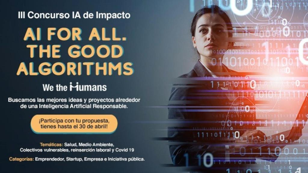 Cartel del concurso de IA ética organizado por el think tank 'We The Humans'.