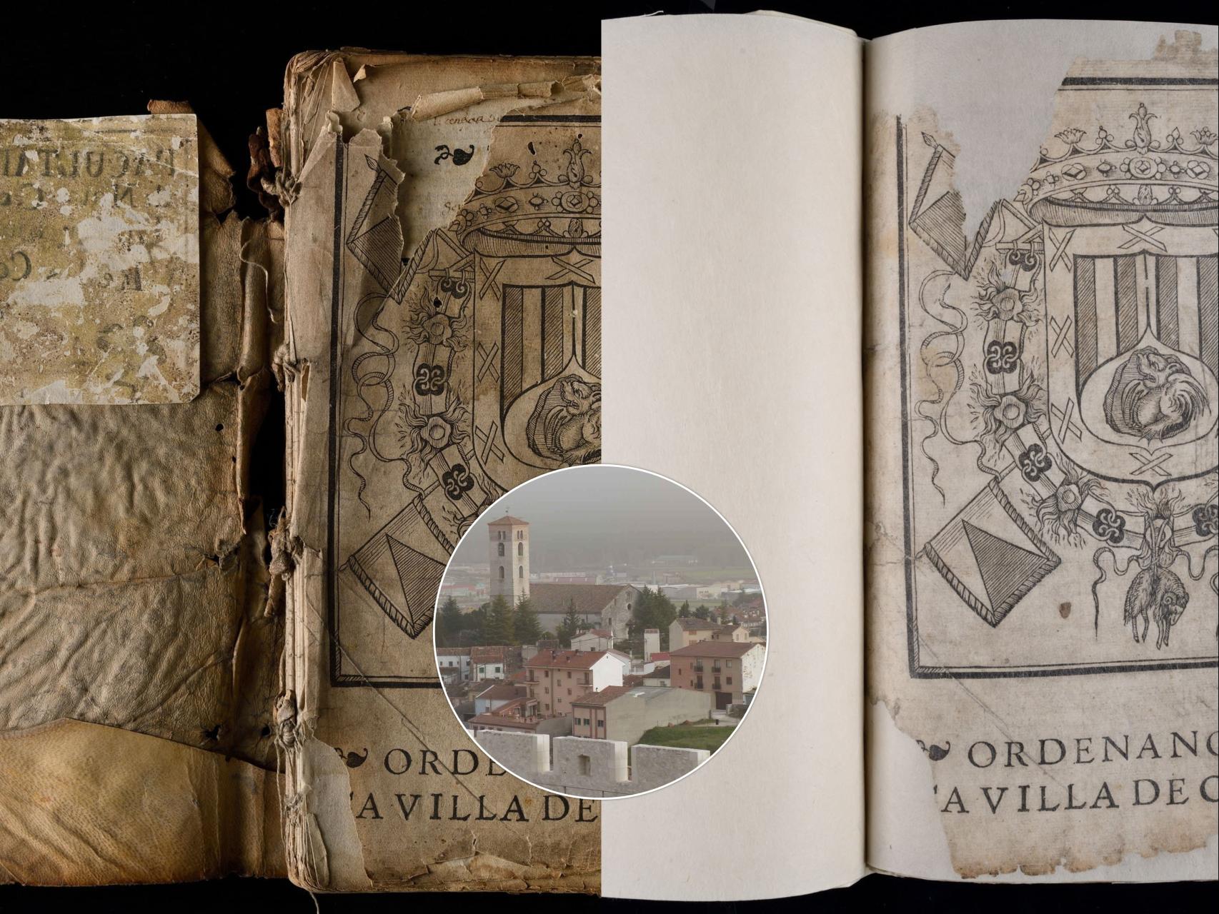 Imagen del libro restaurado de Cuéllar