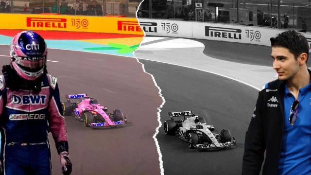 Fotomontaje de Fernando Alonso y Esteban Ocon en el GP de Arabia Saudi de Fórmula 1