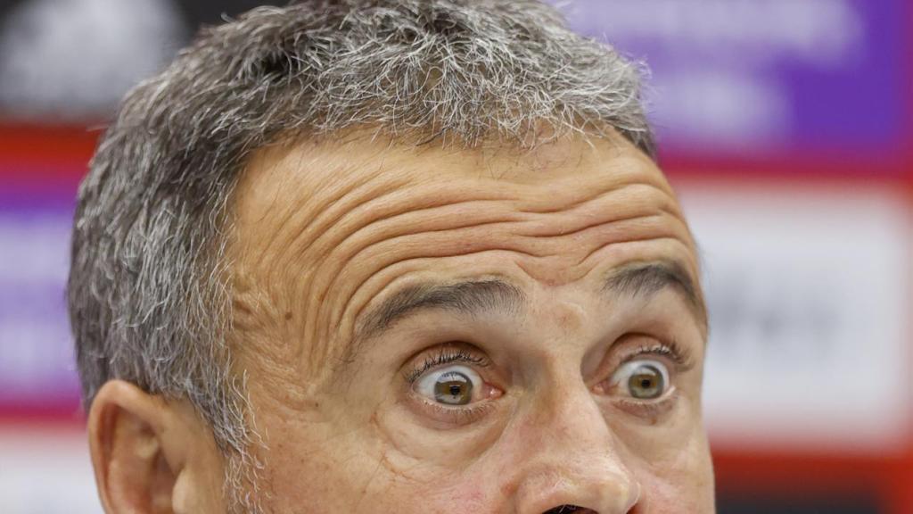 Luis Enrique, en rueda de prensa con la selección española de fútbol