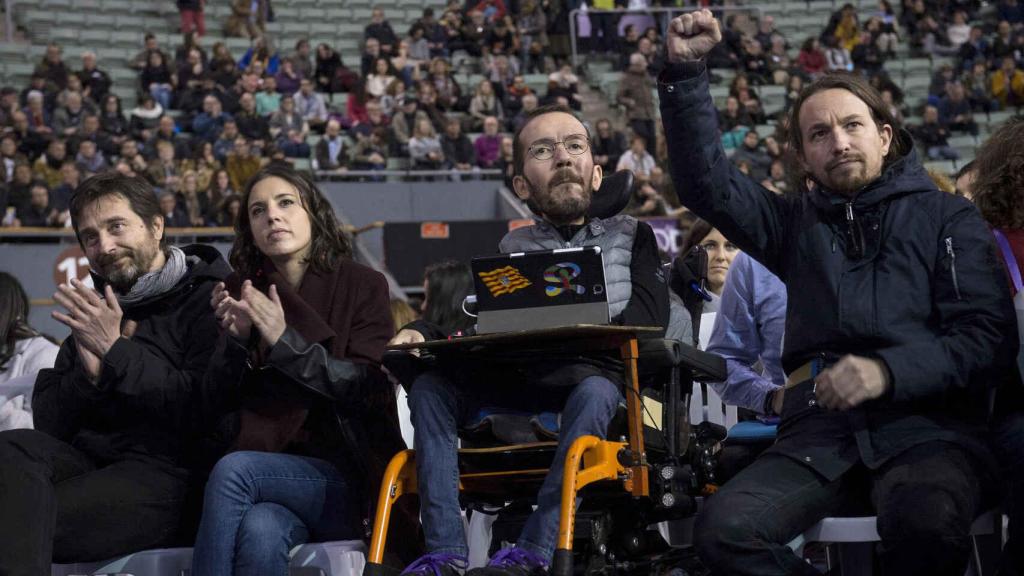 Los dirigentes de Podemos Rafael Mayoral, Irene Montero, Pablo Echenique y Pablo Iglesias, en una imagen de archivo.