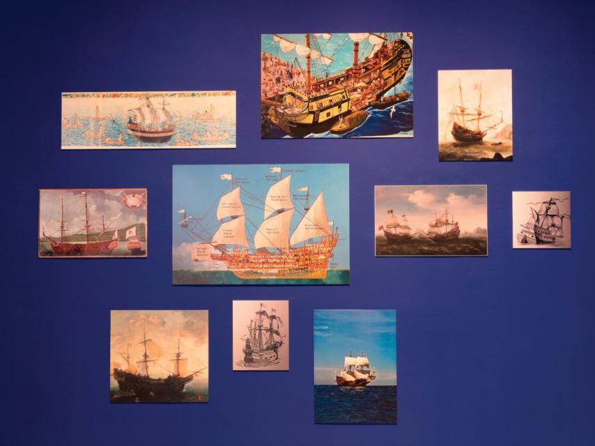 Documentación con varias imágenes de galeones