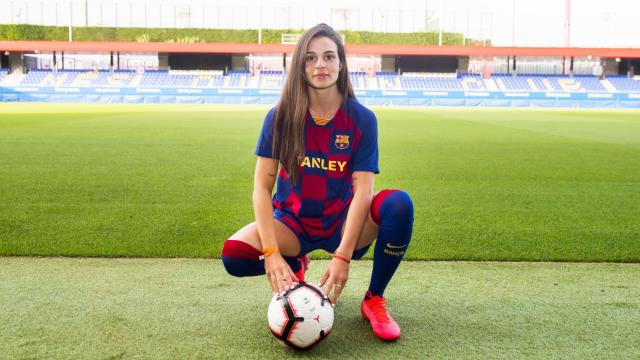 Gio Queiroz, en su presentación con el FC Barcelona