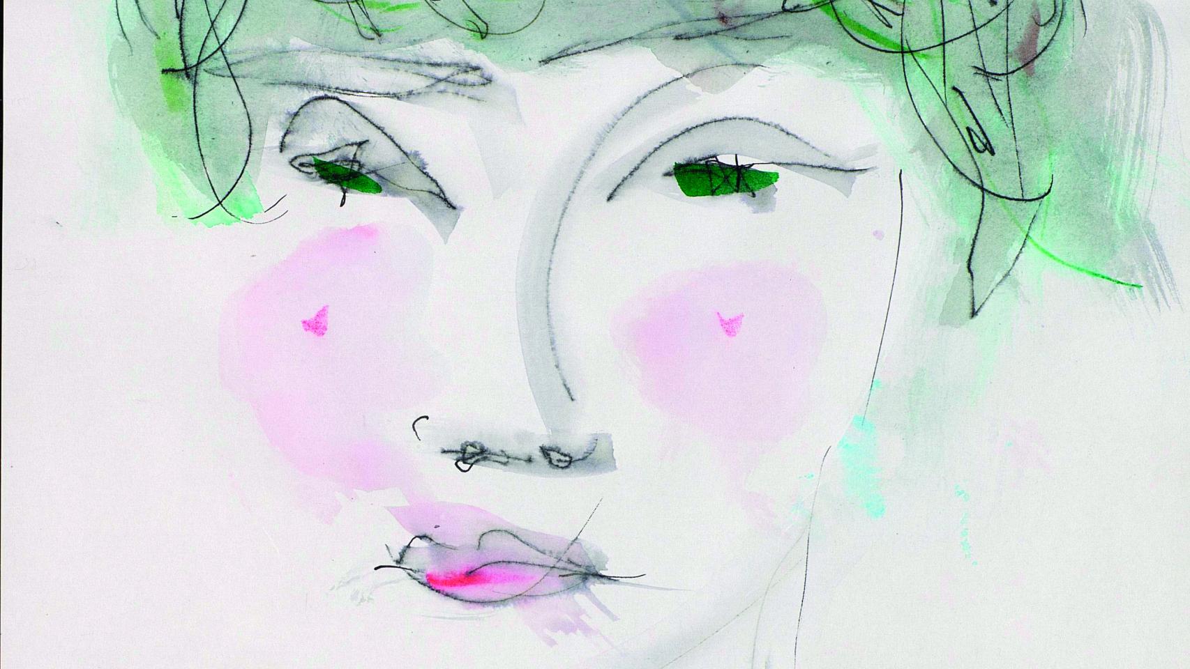 Dibujo inédito de José Hierro de su hija Marga, 2002