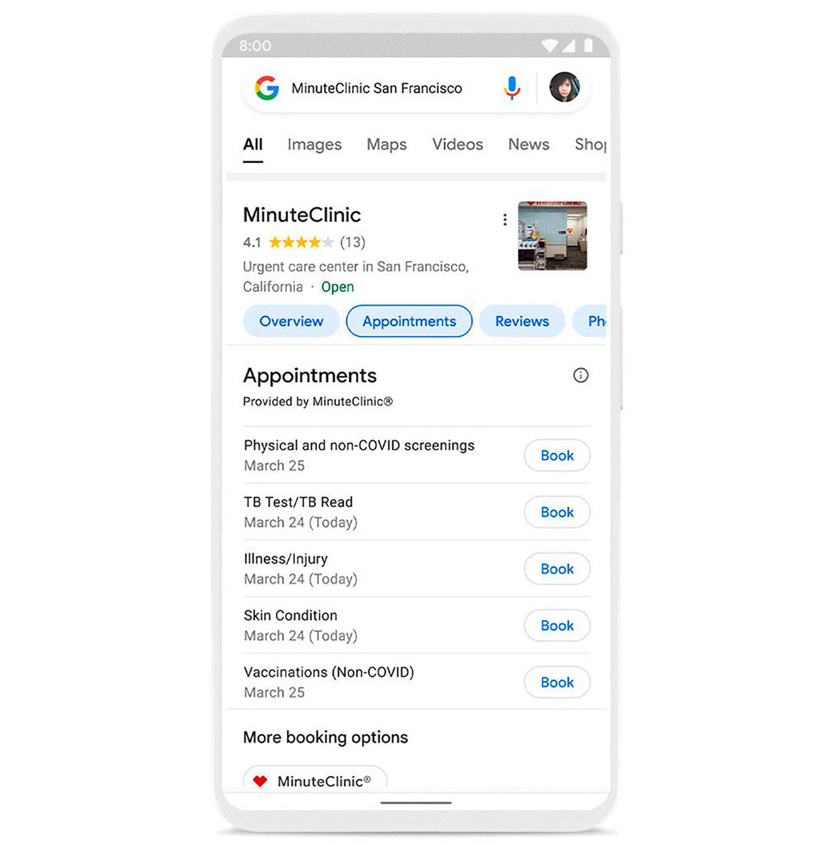 Así es la primera fase del buscador de Google para pedir cita