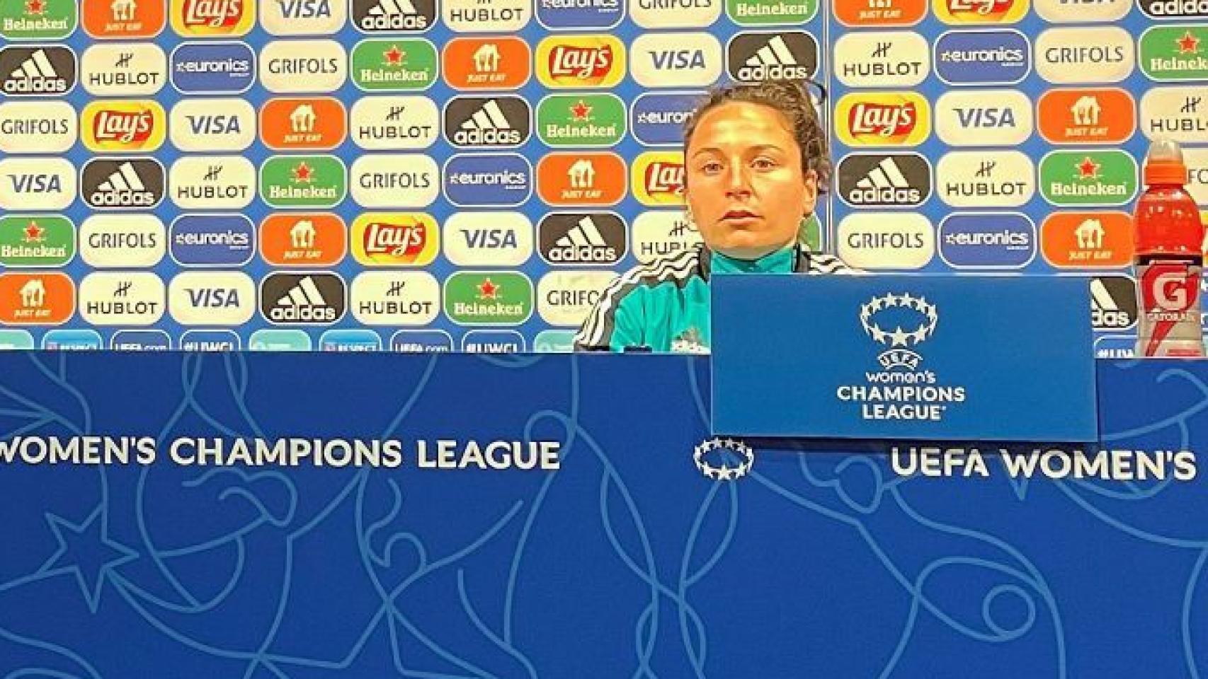 Ivana Andrés, en rueda de prensa de la Women's Champions League