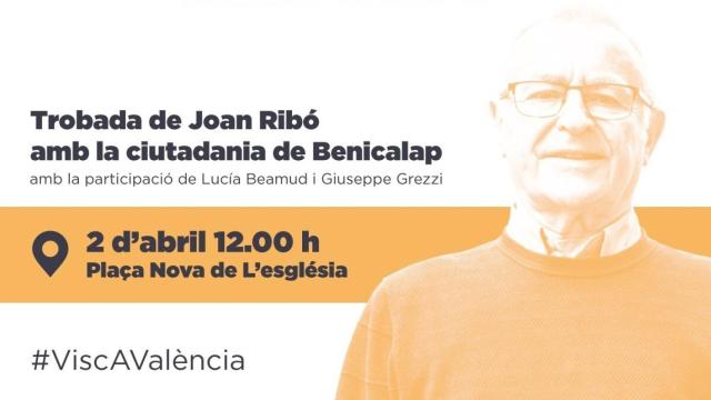 Imagen de la precampaña lanzada por Compromís, con Joan Ribó como protagonista del cartel. EE