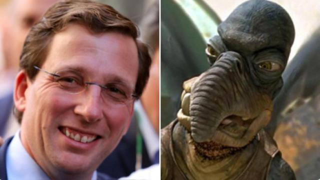 El alcalde de Madrid, José Luis Martínez Almeida, y Watto.