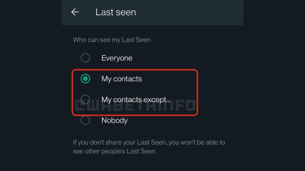 Opciones de WhatsApp.