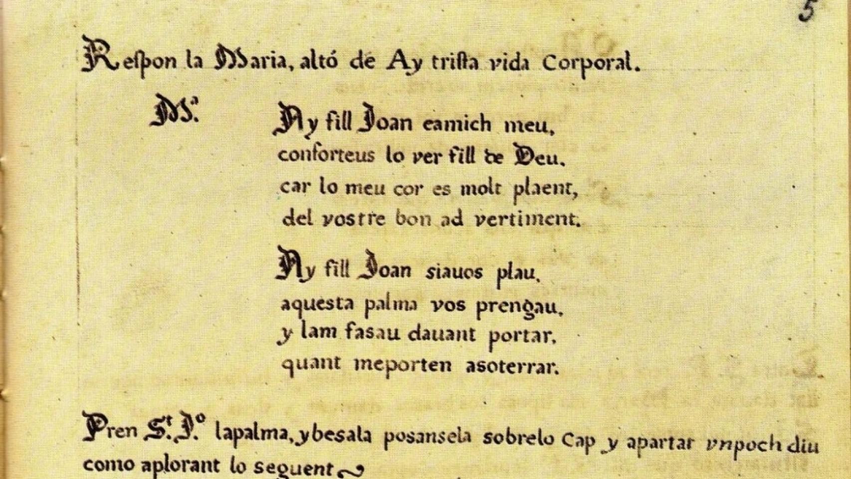 Texto Misteri d'Elx.