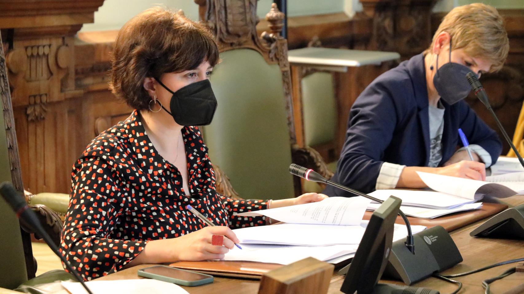 María Sánchez durante un Consejo de Administración de Aquavall