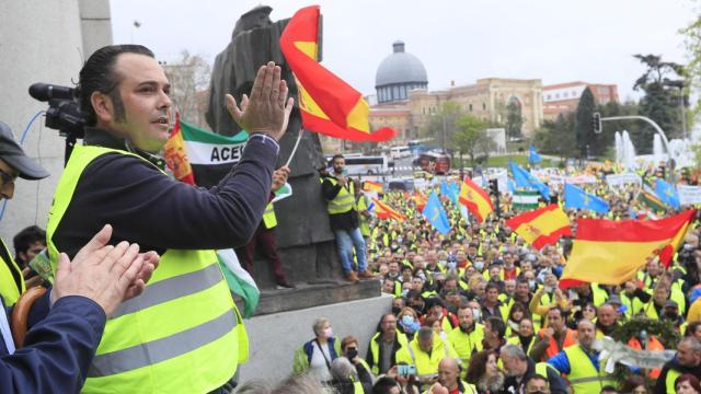 El presidente de la Plataforma Nacional por la Defensa del Transporte, Manuel Hernández, en Madrid.