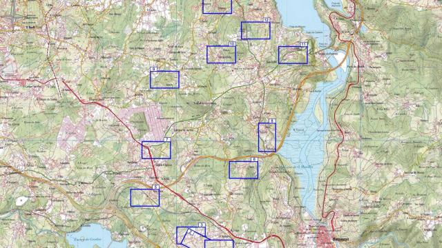 Plano de los caminos que asfaltará en ayuntamiento de Bergondo (A Coruña).