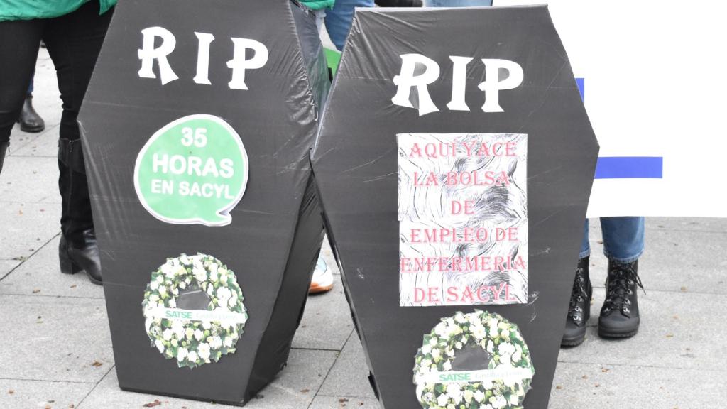 Detalle de la manifestación celebrada en Valladolid