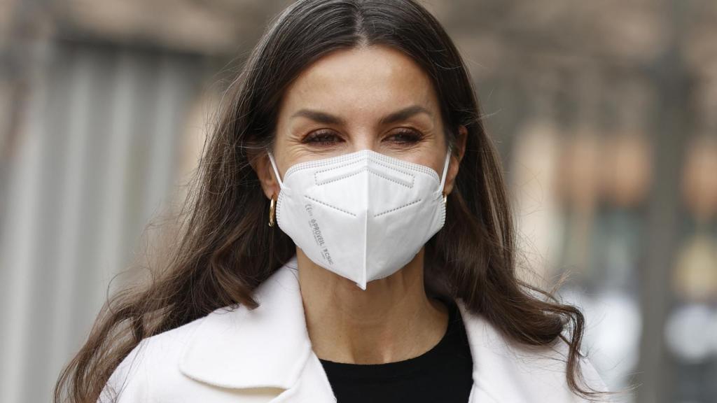 La reina Letizia llegando a la clausura del proyecto de la Fundación FAD este jueves 31 de marzo.