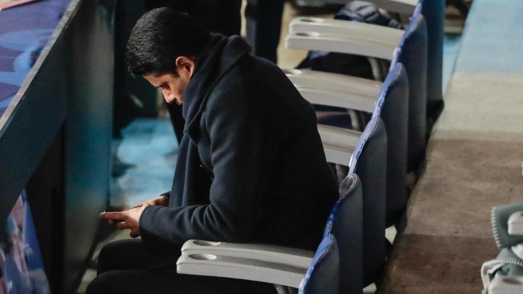 Nasser Al-Khelaifi, en el palco del PSG.