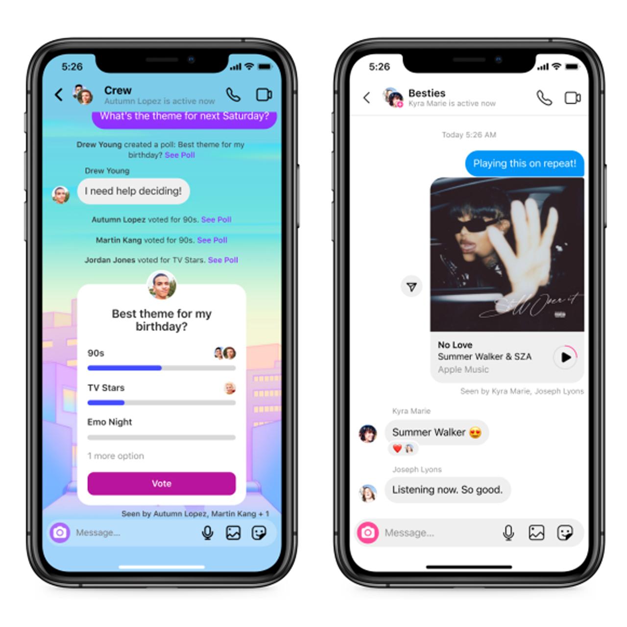 Tema y encuestas en Instagram