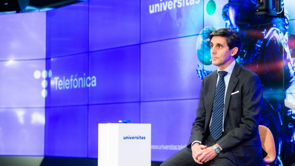El presidente de Telefónica, durante la presentación de Universitas.