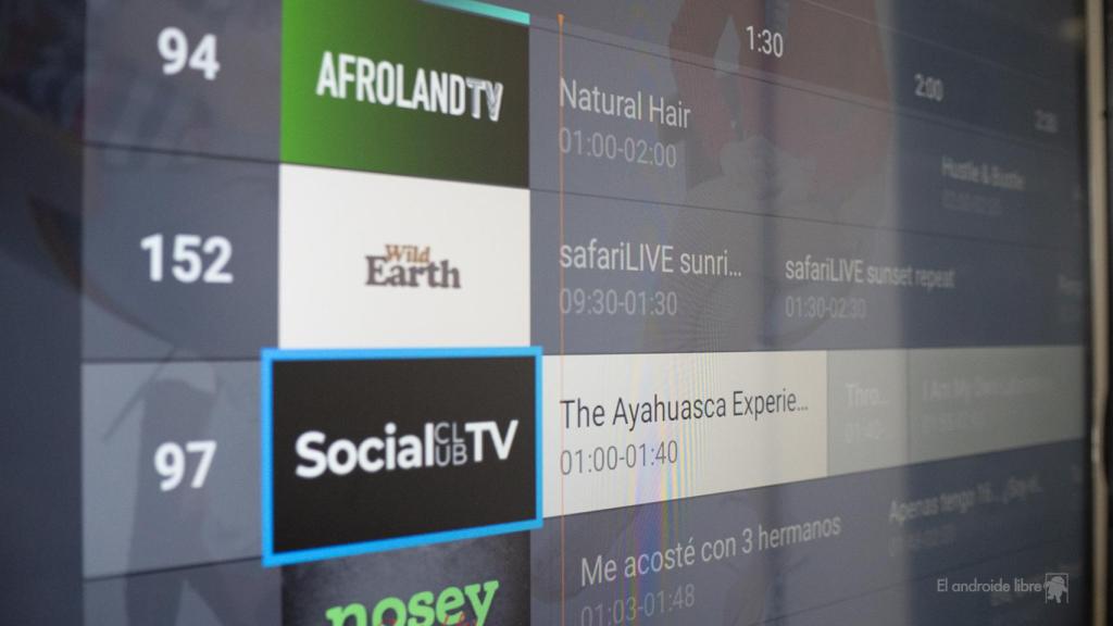 Xiaomi Mi TV Plus programación de los canales