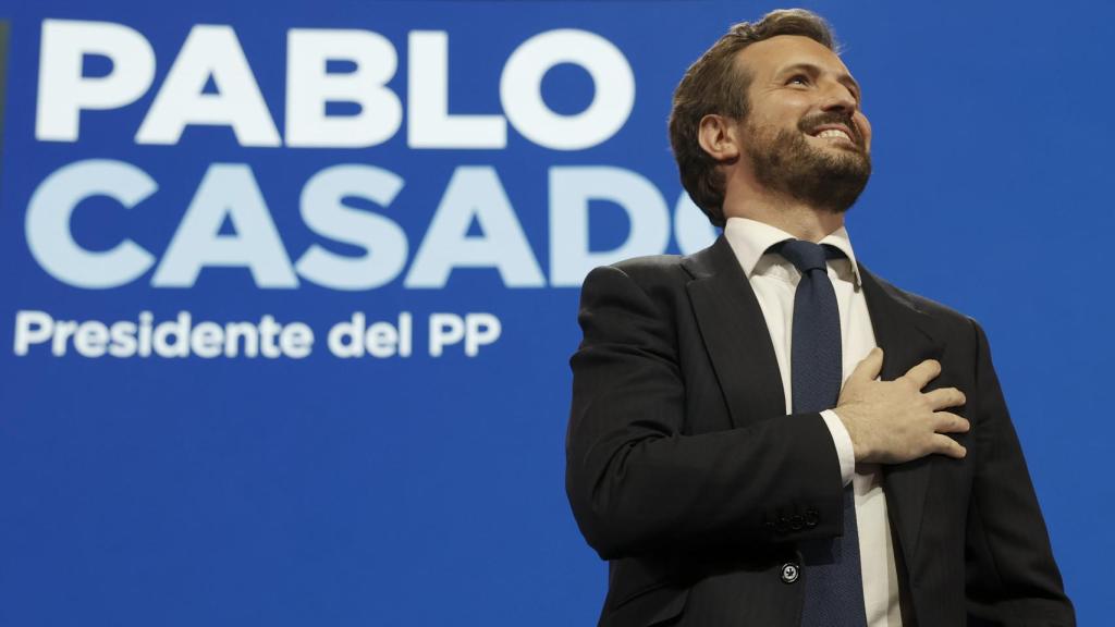 El actual presidente del PP, Pablo Casado, durante el XX Congreso Nacional del partido en Sevilla.