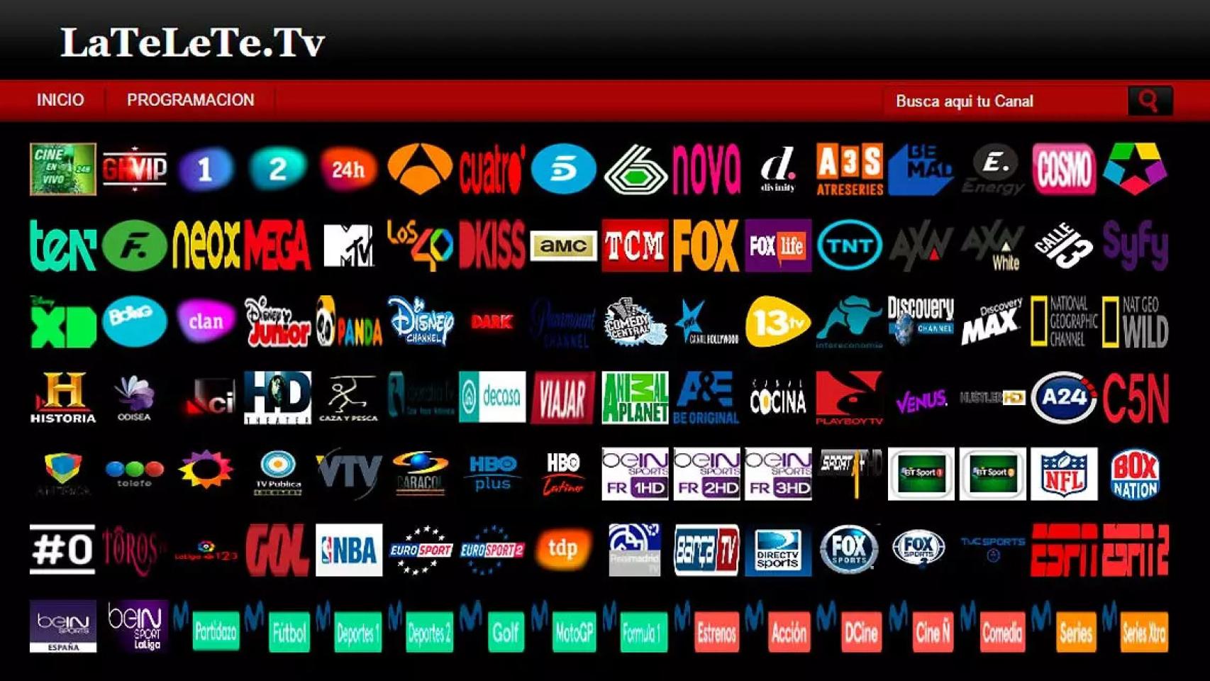 Así era la web 'latelete.tv'