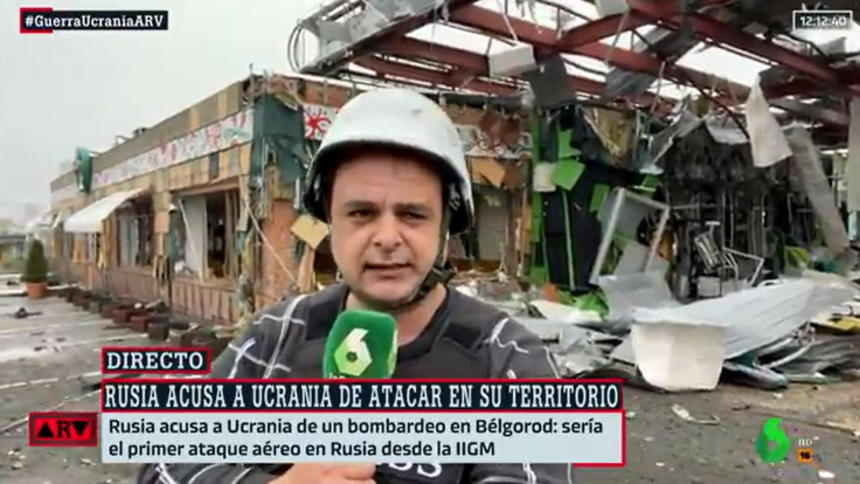 Un misil ruso sorprende a un reportero de laSexta.