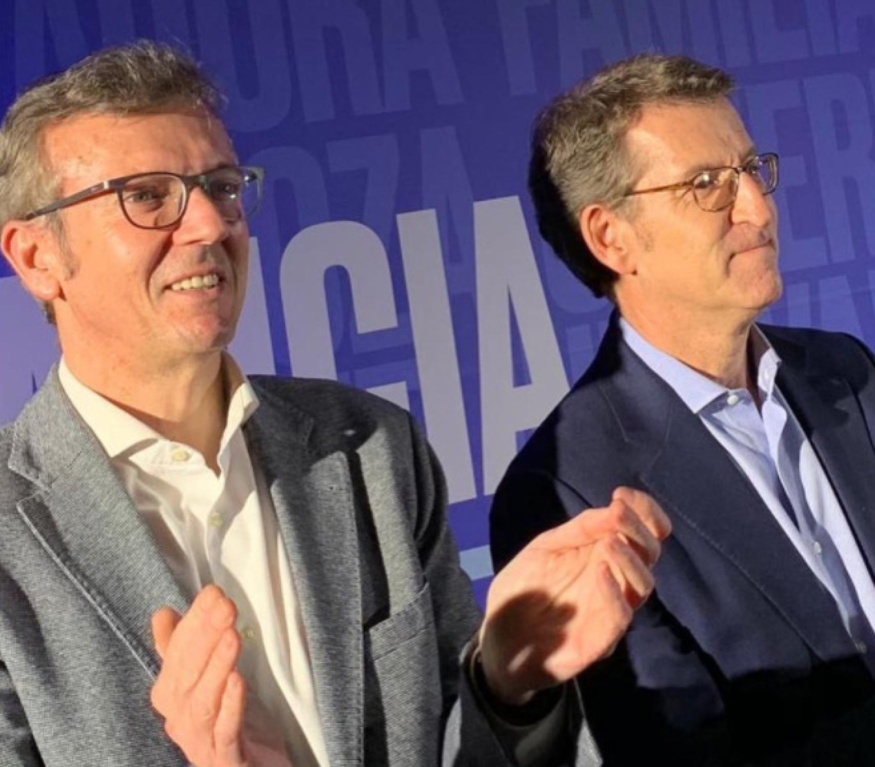 Alfonso Rueda junto a Alberto Núñez Feijóo.