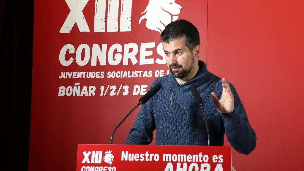 Peio García / ICAL . El secretario general del PSOE de Castilla y León, Luis Tudanca, en el acto de inauguración del XIII Congreso de Juventudes Socialistas de León