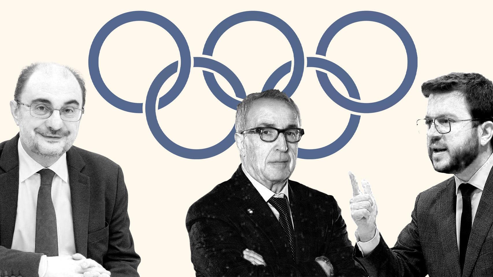 Javier Lambán, Alejandro Blanco y Pere Aragonès