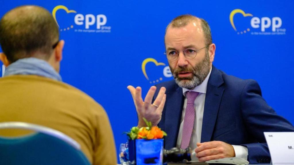 Manfred Weber, entrevistado en Bruselas por EL ESPAÑOL.