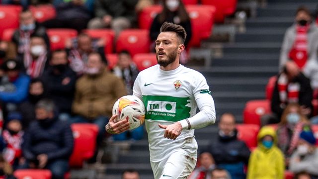 Josan después de marcar el único tanto del Elche en San Mamés.