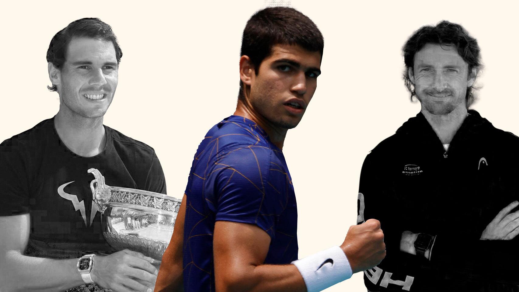 Rafa Nadal, Carlos Alcaraz y Juan Carlos Ferrero