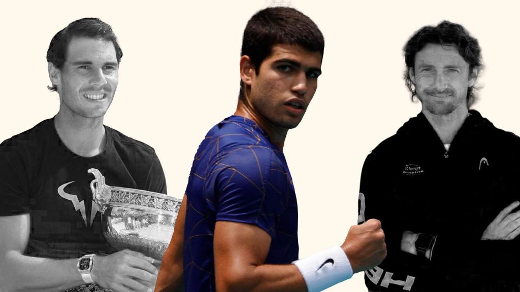 Rafa Nadal, Carlos Alcaraz y Juan Carlos Ferrero