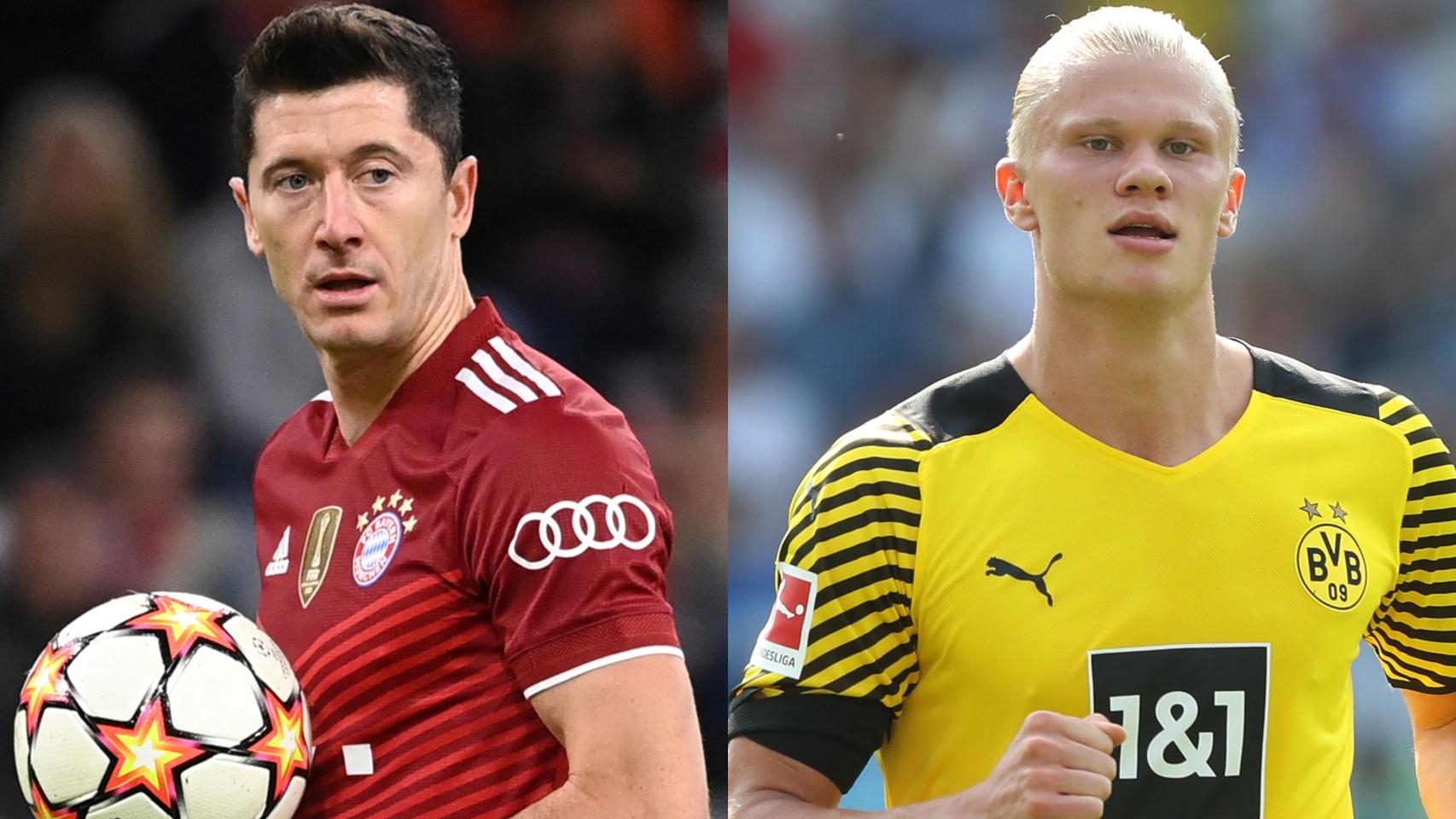 Robert Lewandowski y Erling Haaland